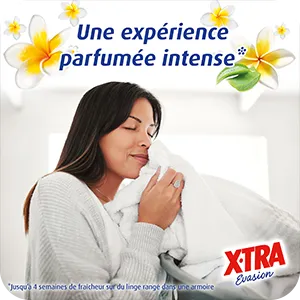 Plongez votre linge dans une expérience parfumée intense avec X•TRA EVASION