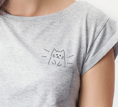 DIY chat sur textile avec des patrons de couture