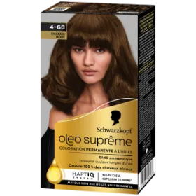SCHWARZKOPF-COLORATION PERMANENTE-OLEO SUPREME 4-60 Châtain Doré