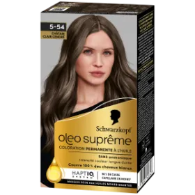 SCHWARZKOPF-COLORATION PERMANENTE-OLEO SUPREME 5-54 Châtain Clair Cendré