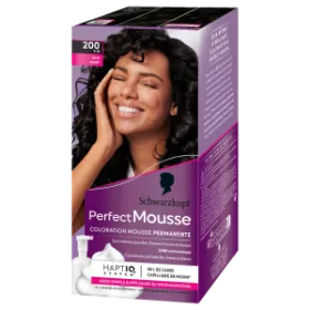 SCHWARZKOPF – COLORATION PERMANENTE – MOUSSE SANS AMMONIAQUE- PERFECT MOUSSE - NOIR 200