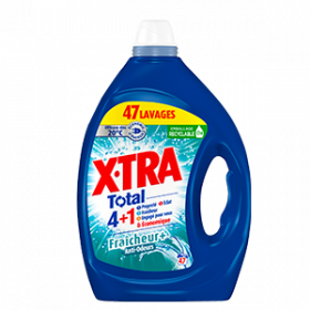 X•Tra Total - 42 lavages - Lessive liquide - 4 en 1 - Entretien du linge -  Avec adoucissant - Efficace dès 20°C - Propreté - Eclat - Fraîcheur -  Economique - Emballage recyclable : : Epicerie