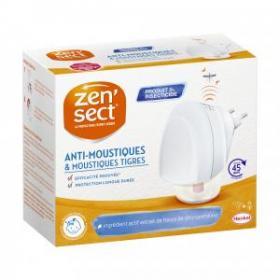 ZEN'SECT Diffuseur Electrique Moustiques et Moustiques tigres 45 nuits 0% insecticides