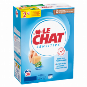 Le Chat Sensitive Aloe Vera & Marseille - lessive en poudre 25 lavages