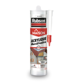 RUBSON Mastic Maison Acrylique Murs & Fenêtres Blanc Cartouche, 280ml