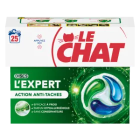 Le Chat Discs - L’Expert Anti-Taches – 25 Capsules ou 36 Capsules 