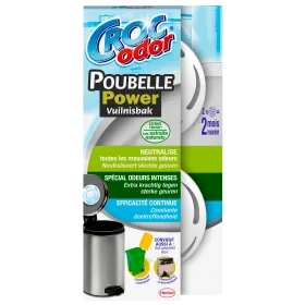 CROC'ODOR - Destructeur d'odeurs - Poubelle Power - 2 unités